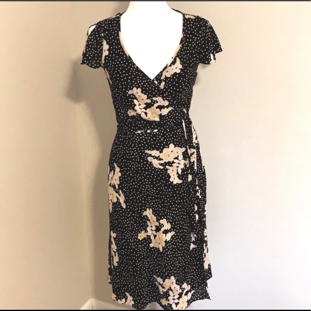 Banana Republic midi wrap dress.